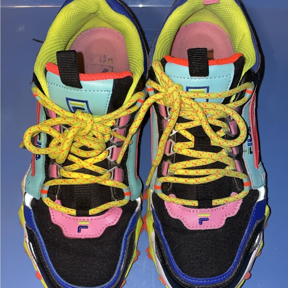 Fila Kids Multicolor Chunky Lace-Up Sneakers - Black, Pink, Blue, Mint
